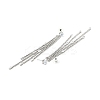 Clear Cubic Zirconia & Crystal Rhinestone Long Tassel Dangle Stud Earrings LS-EJEW-C037-07B-P-3