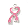 Breast Cancer Pink Awareness Ribbon Theme Alloy Enamel Pendants LS-ENAM-C026-01D-S-1