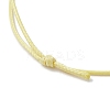 Light Gold Brass Braided Bead Bracelet BJEW-JB09737-01-5