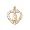Brass Cubic Zirconia Pendants KK-Z050-11G-01-1