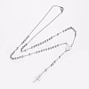 Non-Tarnish 304 Stainless Steel Rosary Bead Necklaces X-NJEW-I205-14P-1