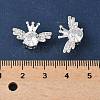Brass Micro Pave Clear Cubic Zirconia Beads KK-G531-05S-3