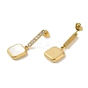Ion Plating(IP) 304 Stainless Steel Inlay Rhinestone & Natural Shell Beads Stud Earrings for Women EJEW-M024-01A-G-2