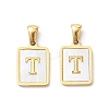 Ion Plating(IP) 304 Stainless Steel Pave Shell Pendants STAS-G327-01G-T-1