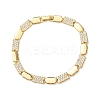 Brass Micro Pave Clear Cubic Zirconia Link Chain Bracelets for Women BJEW-F530-01G-2