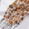 Natural Fossil Coral Beaded Bracelets for Women G-P563-07P-02-3