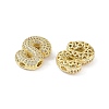 Brass Micro Pave Clear Cubic Zirconia Pendants KK-Z041-01G-S-2