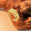 Hammered 304 Stainless Steel Cuff Rings LS-RJEW-S626-04G-1