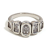 316L Surgical Stainless Steel with Clear Cubic Zirconia Finger Rings WGB9731-05-1