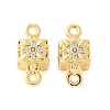 Brass Micro Pave Cubic Zirconia Connector Charms KK-U056-18G-1