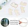 Animal Theme Unfinished Blank Wooden Pendants Set for Painting Arts WOOD-WH0124-26H-6