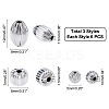 18Pcs 3 Style 304 Stainless Steel Corrugated Beads STAS-UN0031-11-5