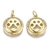 Brass Micro Pave Clear Cubic Zirconia Pendants KK-S061-64G-NR-1