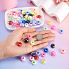 150Pcs 5 Styles UV Plating Rainbow Iridescent Acrylic European Beads MACR-TA0001-74-4