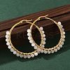 Beaded Hoop Earrings X-EJEW-JE03830-01-2