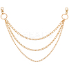 1Pc Alloy Twisted Chain 3 Layered Chain Belts for Women Men AJEW-CY0002-25G-1