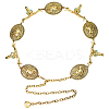 1Pc Tibetan Style Alloy Oval & Cattle Skull Head Link Chain Waist Belly Body Chains for Women AJEW-DC0003-23AG-1