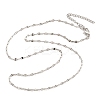 Brass Dapped Chains Necklaces for Women NJEW-D302-23P-4