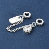 Brass Micro Pave Clear Cubic Zirconia Cable Chain European Beads KK-G531-07C-S-2