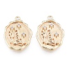 Brass Micro Pave Clear Cubic Zirconia Pendants KK-N216-577LG-2
