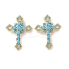 Brass Micro Pave Cubic Zirconia Pendants KK-C143-43B-G-1