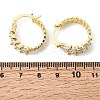 Leaf Brass Micro Pave Cubic Zirconia Hoop Earrings EJEW-P333-03G-5
