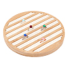 8-Slot Flat Round Bamboo Finger Ring Display Plates RDIS-WH0009-016A-1