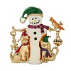 Christmas Alloy Colorful Rhinestone Brooches JEWB-U009-10I-1