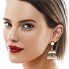 ANATTASOUL 6 Pairs 6 Colors Ethnic Style 3D Enamel Bell with Seed Beeded Dangle Stud Earrings EJEW-AN0001-94-5