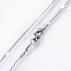 Non-Tarnish 304 Stainless Steel Flat Snake Chain Necklaces NJEW-O102-27P-2