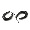 Ion Plating(IP) 304 Stainless Steel Teardrop Chunky Hoop Earrings for Women EJEW-G293-14EB-2