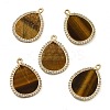 Natural Tiger Eye Pendants G-E609-03G-04-1