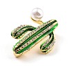 Cactus Alloy Brooch with Resin Pearl JEWB-O009-02-3