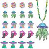 20Pcs 5 Style Alien Theme Colorful Acrylic Pendants FIND-CA0006-56-1