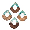 Transparent Resin and Walnut Wood Pendants RESI-T057-07I-1