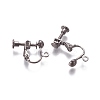 Rack Plated Brass Screw Clip-on Earring Findings X-KK-P169-04B-2