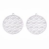 Tarnish Resistant 201 Stainless Steel Filigree Pendants STAS-R102-09P-1