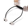 10mm Round Natural Purple Quartz Braided Bead Bracelets BJEW-C067-01C-25-3