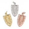 Brass Micro Pave Clear Cubic Zirconia Pendants KK-F821-17-1