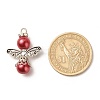 Baking Paint Pearlized Glass Pearl Pendants PALLOY-JF01576-2