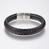 Braided Leather Cord Bracelets BJEW-H561-07C-1