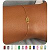 August Birthstone Brass Pave Cubic Zirconia Rectangle Link Bracelets WG17BBA-07-1