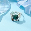 Planet Natural Green Aventurine Finger Rings RJEW-TA00165-02-1