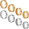 8Pcs 8 Style 201 Stainless Steel Grooved Finger Ring Settings MAK-UN0001-37-1