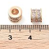 Brass Micro Pave Clear Cubic Zirconia Beads KK-U028-20G-3