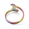 Ion Plating(IP) 201 Stainless Steel Moon & Star Adjustable Ring for Women RJEW-K238-08M-2