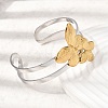 Two-Tone 304 Stainless Steel Cuff Bangles for Women BJEW-Z170-01GP-01-2