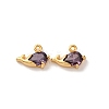 Brass Micro Pave Cubic Zirconia Pendants KK-K382-29G-01-1