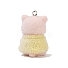 Animal Theme Flocky Opaque Resin Pendants RESI-H042-01P-19-3