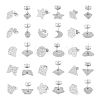 Unicraftale 30Pcs 15 Style 304 Stainless Steel Textured Stud Earrings Findings with Hole STAS-UN0002-32-1